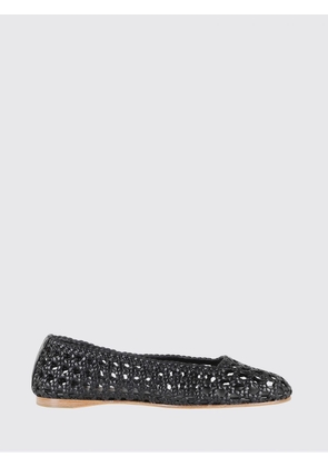 PALOMA BARCELÒ Perforated Woven Leather Round-Toe Ballet Flats