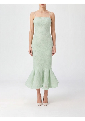 ROTATE Floral Pattern Midi Cocktail Dress with Square Neck