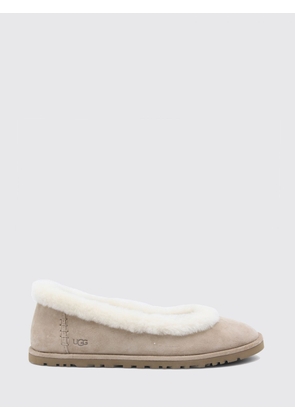 UGG Zora Suede Ballerina Flats with Shearling Lining
