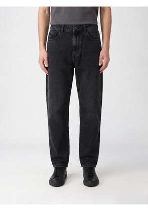 CANALI D-Macro Baggy Jeans in Mid-Rise Cotton Denim with Five Pockets