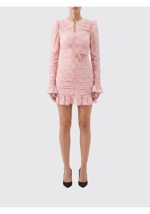 ROTATE Padded Shoulder Polka Dot Mini Sheath Dress in Jersey