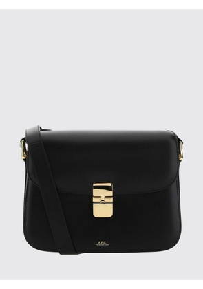 A. P.C. Grace Crossbody Bag in Smooth Leather with Flap and Laminated Logo
