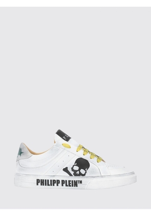 PHILIPP PLEIN Retrokickz TM Low-Top Leather Sneakers with Skull Print