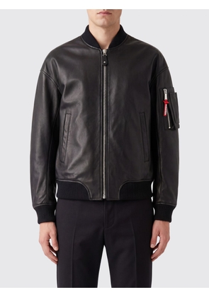 DSQUARED2 Smooth Leather Bomber Jacket with Dropped Shoulders