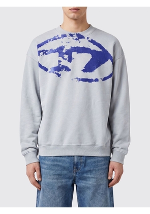 DIESEL Crewneck Cotton Sweatshirt with Dust-Effect Oval D Logo
