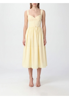 ZIMMERMANN Off-The-Shoulder Linen and Silk Bustier Midi Dress