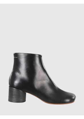 MM6 MAISON MARGIELA Anatomic Tabi Leather Ankle Boots with Cylindrical Heel