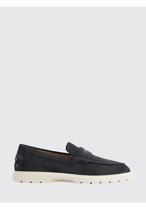 TOD'S Suede Leather Loafers with Strap and Engraved Logo