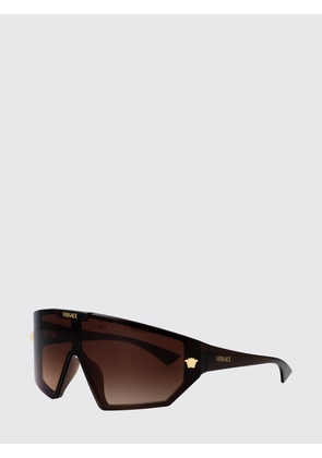 VERSACE Shield Sunglasses in Acetate with a Flared Shape and Amber Lenses