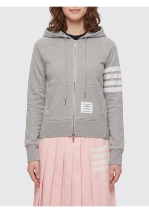 THOM BROWNE 4-Bar Stripe Zipped Cotton Hoodie with Drawstring Hood