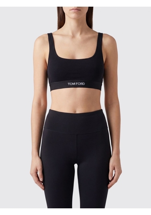 TOM FORD Cropped Modal Bralette Top with Contrast Logo Band