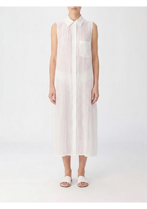 Y'S Pure Linen Midi Shirt Dress with Off-Shoulder Design and French Collar