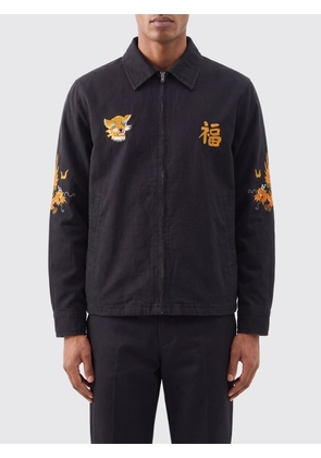 Y'S for Men x Masses Cotton Shirt Jacket with Graphic Print and Zip Closure