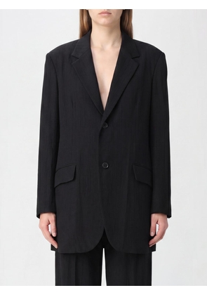 Y'S Single-Breasted Blazer in Rayon and Cupro with Classic Lapels