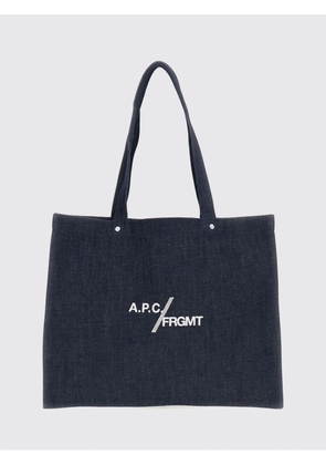 A. P.C. x Fragment Contrast Logo Cotton Denim Tote Bag