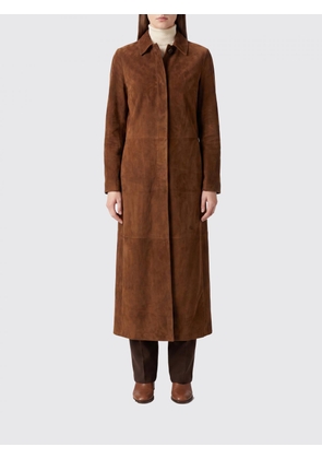 SALVATORE SANTORO Long Single-Breasted Suede Coat