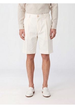 BRIONI Tailored Shorts in a Linen and Cotton Blend with Slash Pockets