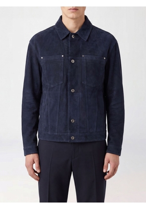 SALVATORE SANTORO Suede Leather Shirt Jacket with Metal Buttons