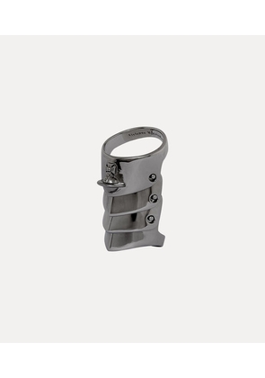 Vivienne Westwood Armour Ring Gunmetal Silver Unisex
