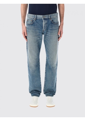 SAINT LAURENT Straight Fit Cotton Denim Jeans with Button Fastening