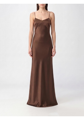 ROTATE Satin Long Slip Dress with Square Neckline and Thin Straps