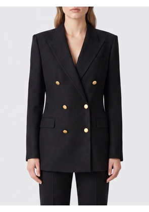 TAGLIATORE Double-Breasted Viscose Blend Blazer with Metallic Buttons
