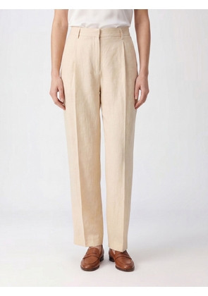 TAGLIATORE High-Waisted Slim Fit Tailored Linen Trousers
