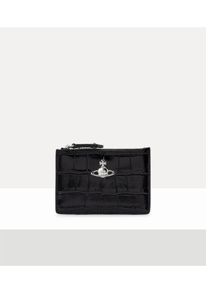 Vivienne Westwood Slim Long Card Holder Emboss Croc Leather Black One Size Women