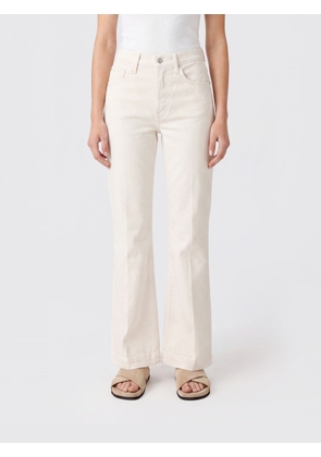 CYCLE Mid-Rise Flared Jeans in White Stretch Denim
