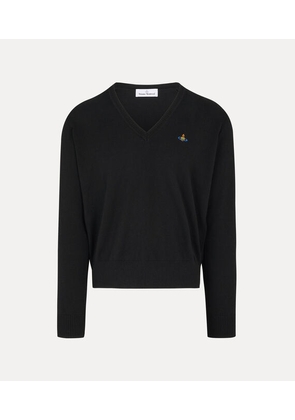 Vivienne Westwood Mark V-neck Jumper Cashmere / Cotton Black XXL Men