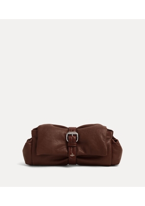 Vivienne Westwood Hazel Treasure Clutch Supple Leather Chestnut
