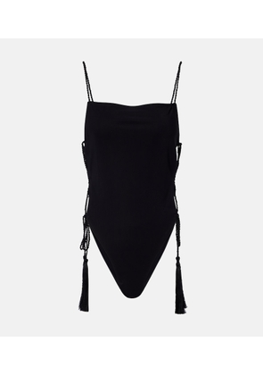 Alaia Tassel lace-up swimsuit