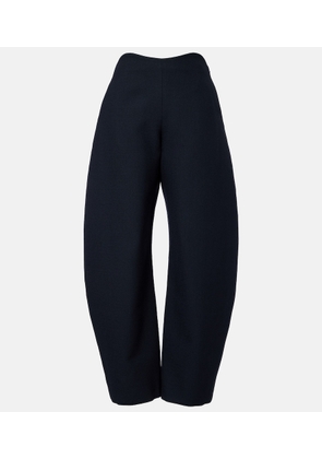 Alaia Round wool crepe barrel-leg pants