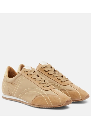 Toteme Flex suede-trimmed sneakers