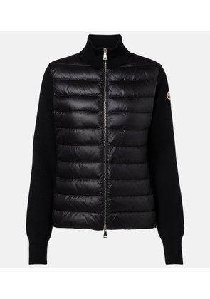 Moncler Down-paneled virgin wool cardigan