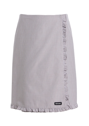 Miu Miu Checkered Cotton Midi Skirt - Moda Operandi