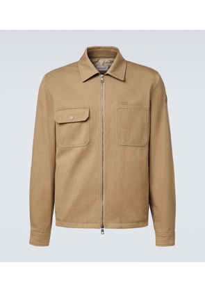 Moncler Leather-trimmed cotton jacket