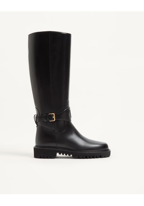 Valentino Garavani VLogo Signature Calfskin Boot 40Mm Woman BLACK 36