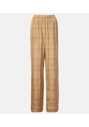 The Frankie Shop Baxter checked twill wide-leg pants