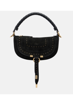 Chloe Marcie Small studded suede shoulder bag