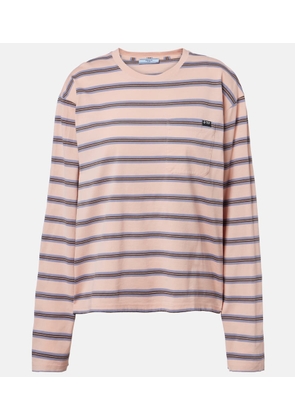 Prada Striped cotton jersey top