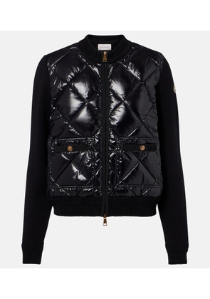 Moncler Down-paneled cotton cardigan