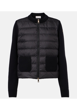 Moncler Down-paneled virgin wool cardigan