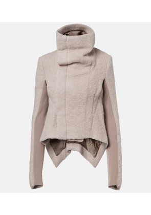 Rick Owens Asymmetric alpaca and wool-blend jacket