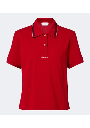 Versace Greca cotton pique polo shirt