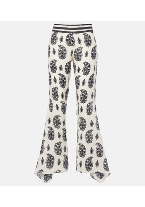 Johanna Ortiz Printed linen wide-leg pants