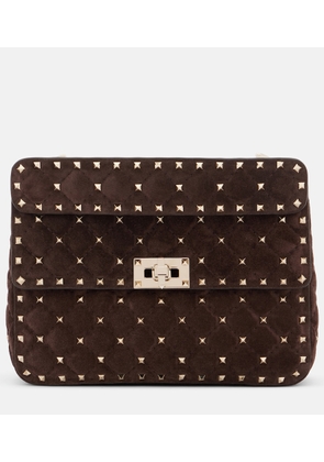 Valentino Garavani Rockstud Spike Medium suede top-handle bag