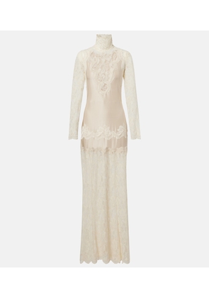 Rabanne Lace and satin maxi dress