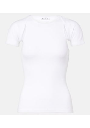 Alaia Layered ribbed-knit jersey top
