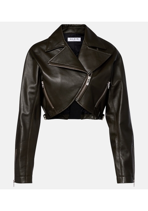Alaia Cropped leather biker jacket